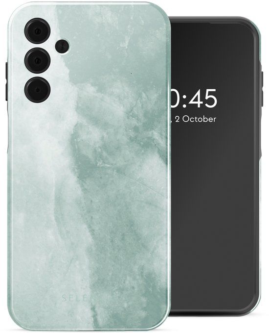 Selencia Hoesje - Geschikt voor Samsung Galaxy A15 (4G) / A15 (5G) - Backcover - Marble Grayed Jade