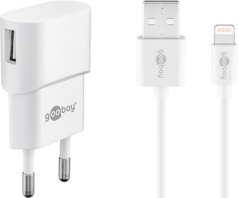 Goobay 45295 Universele AC Binnen Oplader Wit met Lightning Kabel