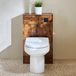 Hudson Reed Meuble WC avec cuvette Covelly - Chêne foncé - 50 cm - Bouton de chasse d'eau noir - Cluo
