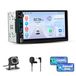 JUNSUN 7-inch Android Auto radio, universeel inbouwmodel, 2DIN. Draadloos CarPlay, Bluetooth, RDS, USB-C, AUX, ingebouwde microfoon en achteruitrijcamera