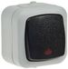 ChiliTec interrupteur de contrôle pour locaux humides, IP44 250V AC/ 10A, incl. cadre AP, gris