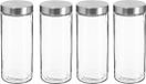 Secret de Gourmet Boîte de conservation/pot de stockage - 4x pièces - 2L - verre - couvercle en acier inoxydable