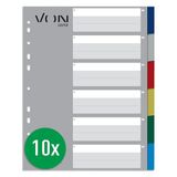 Von Leitz 13050000 tabbladen voor mappen, A4, 6 blanco tabbladen, PP, extra breed, 11-gaats, meerkleurig, 1 stuk