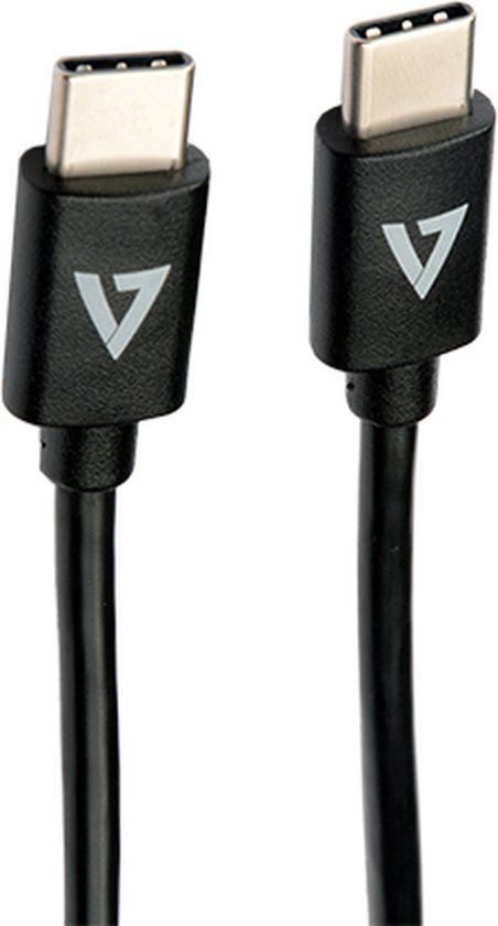 V7 USB-C Male naar USB-C Male Kabel 1 m Zwart