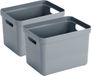 Sunware Opbergbox Sigma - 8x - kunststof - blauw/grijs - 18 liter