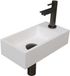 INK - Fonteinpack Polystone Rechts incl. Fonteinkraan - Design Sifon - Design Plug en Montageset - 360x180x90 Mm - Mat Wit/metal Black