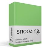 Snoozing Katoen-satijn Hoeslaken Extra Hoog - Lits-jumeaux (180x220 cm) - Rood
