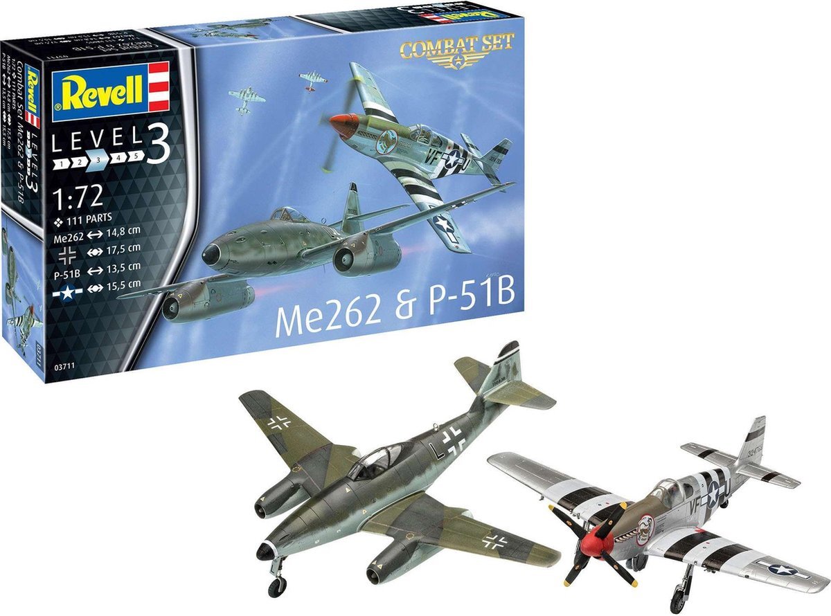 Revell 1:72 03711 Combat Set Messerschmitt Me262 & P-51B Mustang Plastic kit