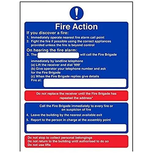 VSafety Algemene Brandactie - Brand/Hooralarm - Zelfklevend Vinyl - 150x200mm