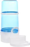 Flamingo Drinkfontein voor Vogels - Gisa - Voederfontein - Met Opstap - Blauw / Wit - 7,5x14,5x16,5cm
