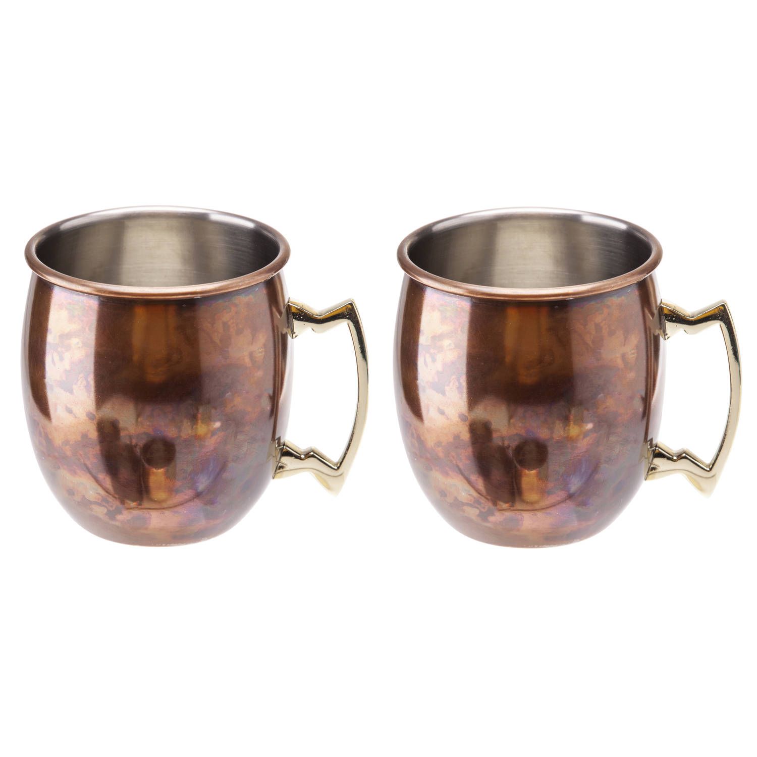 Cosy&Trendy Moscow Mule Cocktailbekers - 450 ml - Antiek Koper - Set van 2