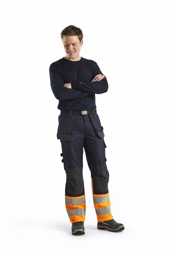 Blåkläder Multinorm inherent werkbroek 1489-1513 - Marineblauw/Oranje - C60