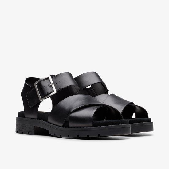 Clarks Orinoco Cross Sandalen Zwart Leer EU 40 Vrouw