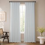 HPD Half Price Drapes Bellino Kamer-verduisterende gordijnen, 305 cm lange gordijnen voor slaap- en woonkamer (1 paneel), 127 x 305 cm (b x l), gebroken wit (Chalk)
