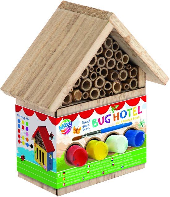 Top1Toys Creative Craft Group Schilder je Eigen Houten Insectenhotel Verfset