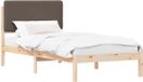 vidaXL - Bedframe - met - Gevoerde - Hoofdbord - Taupe - 90 - x - 190 - cm