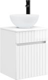vidaXL Wandgemonteerde wastafelmeubel Hoogglans Wit 39 x 41 x 64,5 cm