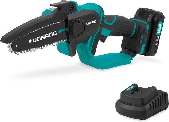 VONROC Mini Kettingzaag 20V – 152mm - Incl. 2.0Ah accu en snellader