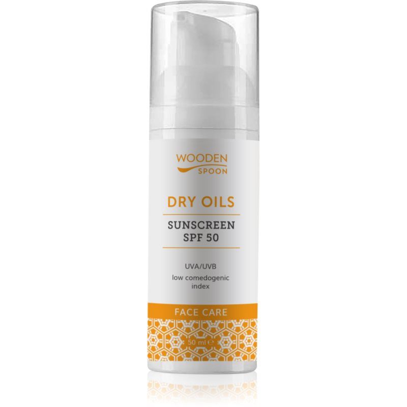 WoodenSpoon Biologisch gecertificeerde zonnebrandcrème gezichtslotie - 50 ml - 50 SPF - lage comedogene index - minerale filters - met onzichtbaar zink