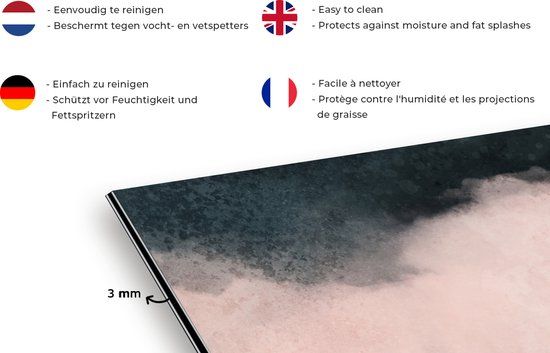 KitchenYeah Keuken Spatscherm - Abstract Design - 120x60 cm - Aluminium