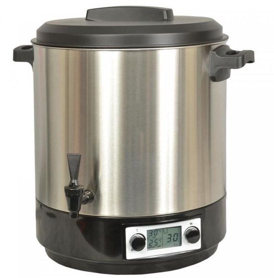 Kitchen Chef Elektrische pot sterilisator roestvrijstalen tank met LCD-scherm, kraan en timer, 31L, 2000W