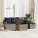 Prolenta Maison Exclusive Tuinset met 6 zitplaatsen, grijze polyrotan loungeset