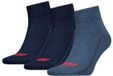 Levi's Unisex 3-Pack Quarter Socks Logo Blue
