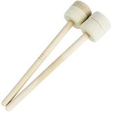 A-Star Vilten Kop Drum Gong/Tam Tam Kloppers met Veilig Houten Handvat - 2st/paar - 32cm