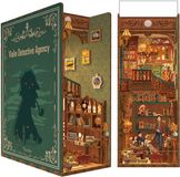 Tonecheer Violin Detective Agency Book Nook Bouwpakket - Modelbouw - 18 x 9,8 x 24,5 cm - Houten 3D Puzzel - Boekensteun - LED-licht - Bewegingssensor Licht