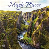 Magic Browntrout Magic Places 2027 12 X 24 Inch (Hanging) Monthly Square Wall Calendar Foil Stamped Cover Plastic-Free