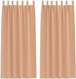 vidaXL Blackout Gordijnen met Ringen 2 st Lichtbruin 225 x 140 cm