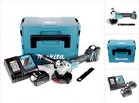 Makita DGA 506 RFJ accu haakse slijper 18 V 125 mm borstelloos + 2x accu 3.0 Ah + lader + Makpac