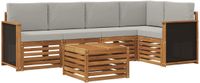 vidaXL - Buiten - bank - set - 5 - st - Naturel - en - lichtgrijs