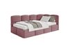 Lit ado 120x200, tête de lit à droite, matelas, velours rose