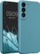 kwmobile metallic telefoonhoesje van TPU - geschikt voor Samsung Galaxy S22 - Flexible case voor smartphone - In Metallic carabisch blauw