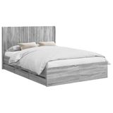 vidaXL Bedframe met opbergruimte en hoofdbord Grijs Sonoma
