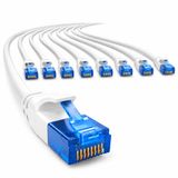 1aTTack.de 660318 Cat6 Cat.6 Kabel Cat Netwerkkabel 0,5 m - Slanke patchkabel (kleine diameter - zeer flexibel) 1000 Mbit/s - 10 stuks - Wit