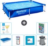 Bestway Rechthoekig Steel Pro Zwembad - 221 x 150 x 43 cm - Blauw