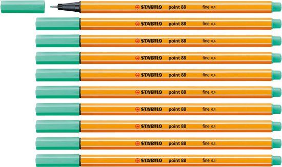 STABILO point 88 Fineliner - Ijs Groen - 0,4 mm - Doos 10 stuks