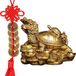Amperer Feng Shui messing draak schildpad standbeeld rijkdom welvaart sculptuur met set van 5 geluksbrenger oude munten op rode draad beste housewarming felicitatie geschenk woondecoratie (C2