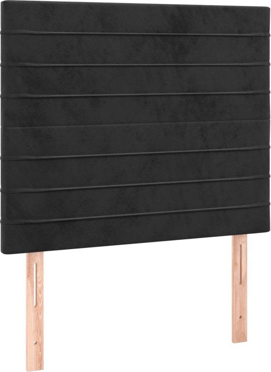 vidaXL Hoofdbord Zwart Fluweel 90x5x118/128 cm