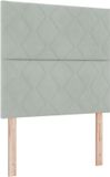 vidaXL - LED - Hoofdbord - Lichtgrijs - 100 cm - Fluweel
