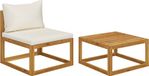 Acaciahout 2-delige Loungeset met kussens