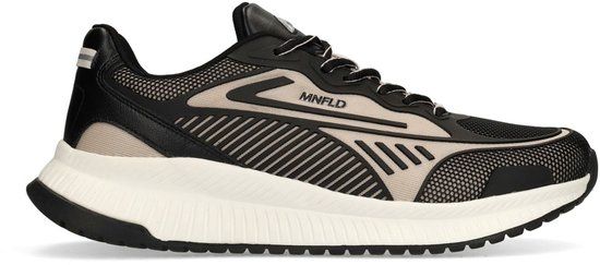 Manfield - Heren - Beige leren sneakers - Maat 42
