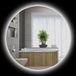 Kleankin Miroir Rond Lumineux LED Mural Salle de Bain 3000k-6500k Antibuée Verre Blanc Argent