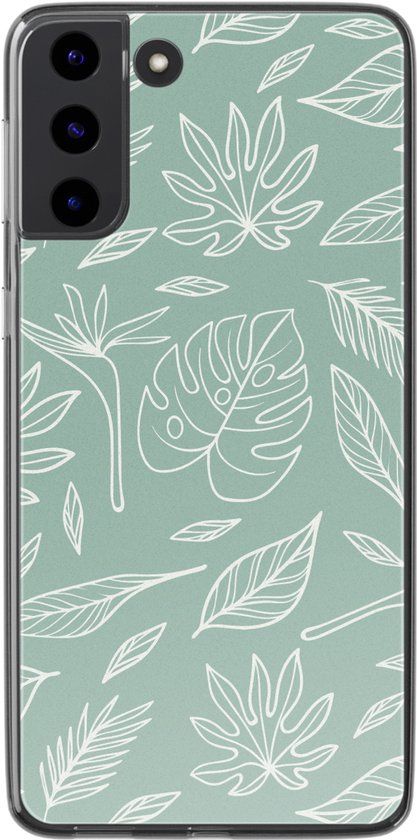 imoshion Hoesje - Geschikt voor Samsung Galaxy S22 - Design hoesje - Leaves Line-Art