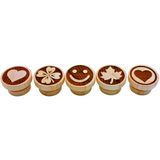 Set van 5 deegstempels. Houten stempel, kinderstempel, koekjesstempel, gebakstempel, bakstempel, pottenbakkersstempel, stempelset van hout met geluksmotieven, Made in EU, afmetingen van een stempel: L