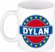 Bellatio Decorations - Dylan voornaam - koffiemok - beker - wit/blauw - 300 ml