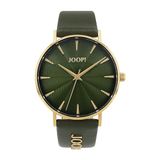 JOOP! Montre-bracelet pour femme, montre à quartz analogique avec bracelet en cuir, étanche à 5 bars, système de fin de vie, cadeau pour petite amie et femme