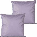 Anna's Collection Coussins d'extérieur - 2x - Lilas Violet - 45 x 45 cm